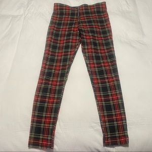 ZARA Plaid Leggings with O-Ring Zip Women’s Medium